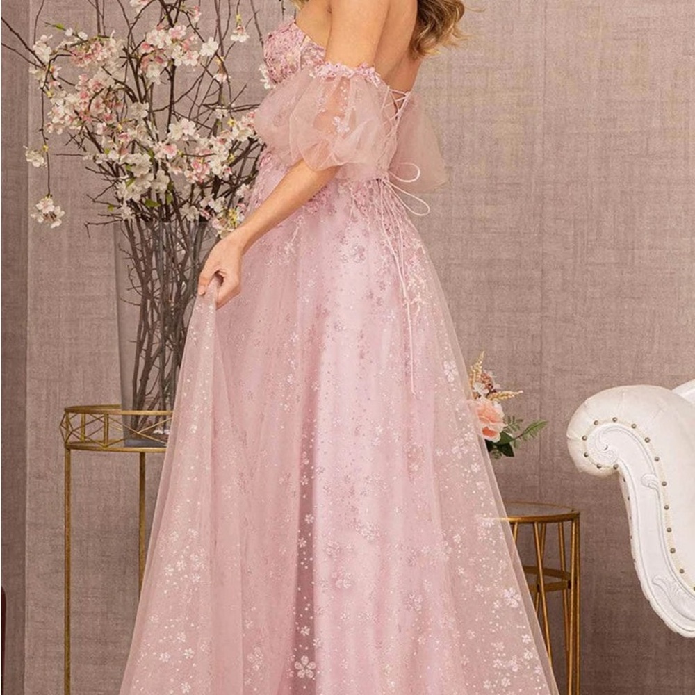 GLS3126 Collective Pink Floral Gown - Picture 2 of 7